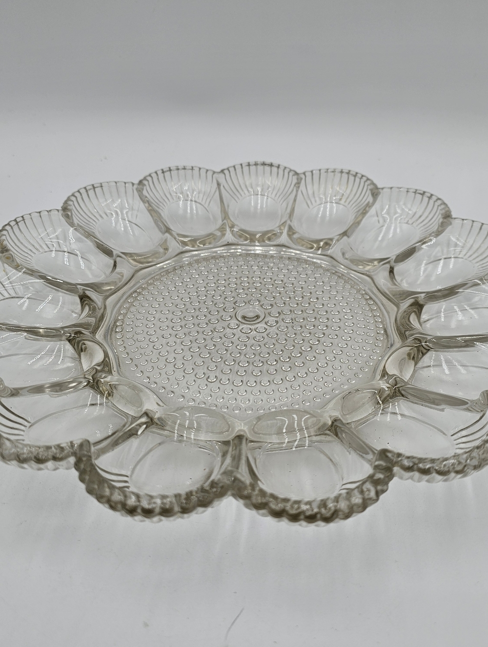 vintage Indiana Glass deviled egg platter